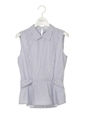 【emmi atelier】ペプラムシャツトップ