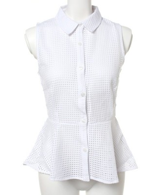 ペプラムラティスシャツTOP