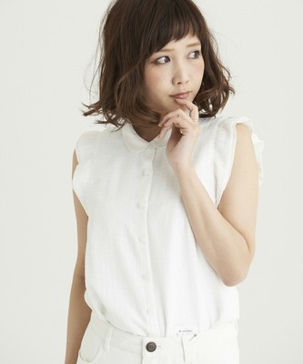 シアーチェックブラウス