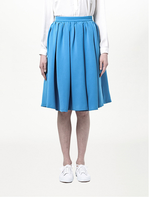 ボリュームタックミモレ丈スカート