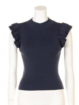 ハイネックフリルリブニットプルオーバー/LADYMADE