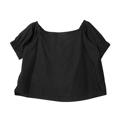 オフショルダーフレアカットソー (ブラック)
