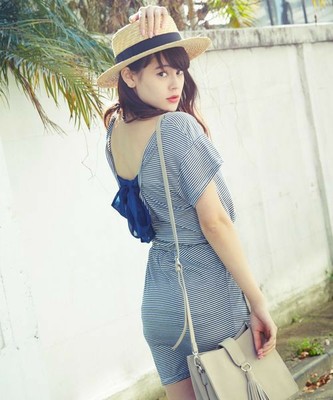 SPIRALGIRL バックリボンカットワンピース