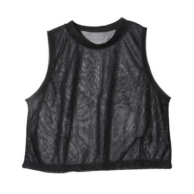 メッシュシースルーノースリーブ (ブラック)