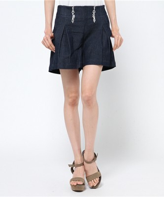 【ナイスクラップ】ビジュー付きハイウエストショートパンツ