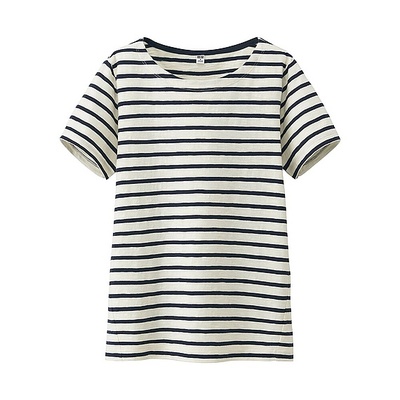 ボーダークルーネックT（半袖）