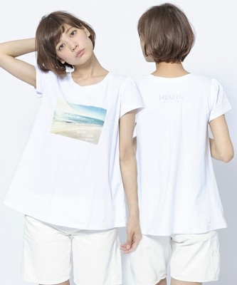 S/S DOLLY TOP SEA　（フレアートップス/フォトTEE/パフスリーブ）
