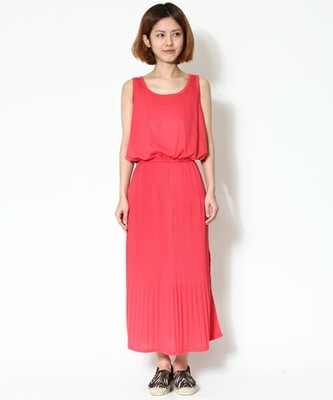 プリーツ加工クロップドジャージーワンピース