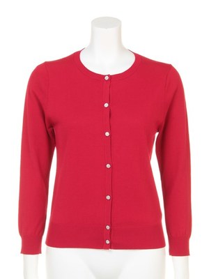 七分袖カラーカーデ