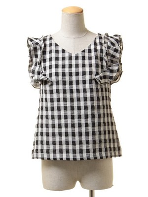 チェックフリルブラウス/Supreme.La.La.