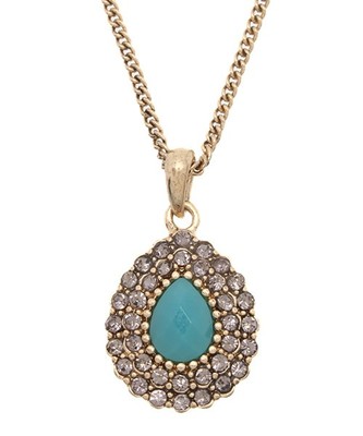 ペーヴ ティアドロップ ペンダントネックレス