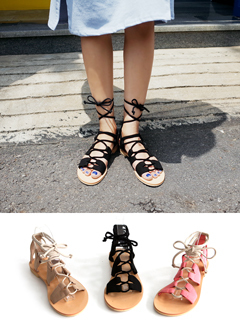 スエード調レースアップサンダル・全3色・s44994