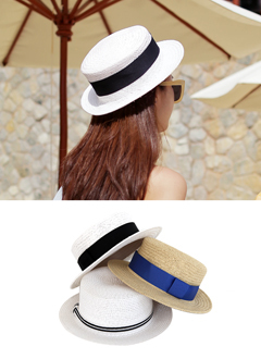 リボンsetストローハット・全3色・2