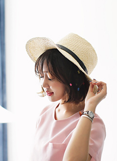 ハートモチーフストローハット・全3色・t44288