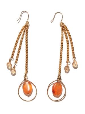 ストーン×チェーン2wayピアス