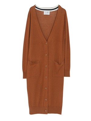 ライン衿ロングカーデ