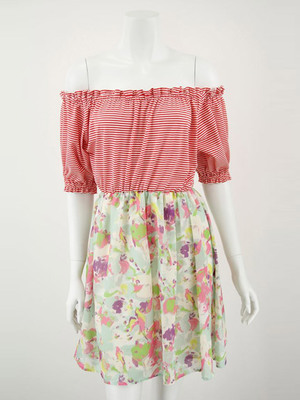 ペイントフラワー B/Dコンビワンピ