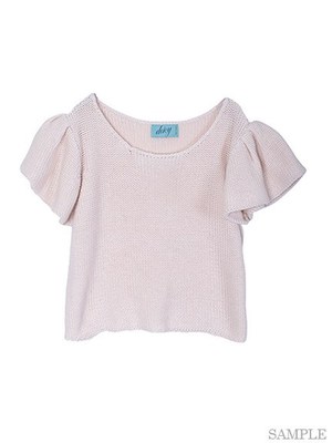 半袖ショート丈ニットPO