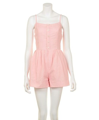 ボタンダウンロンパース