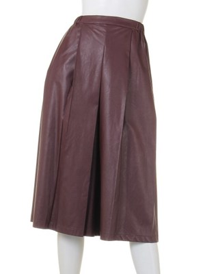 フェイクレザープリーツガウチョパンツ