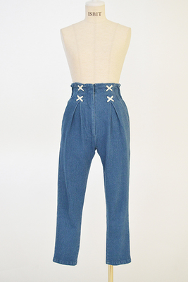 レースアップデニムパンツ