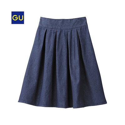 （GU）デニムタックスカート