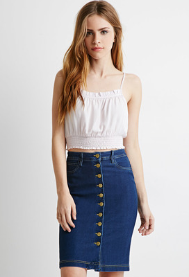 FOREVER 21 ボタンデニムペンシルスカート