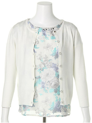 オパールプリントブラウスアンサンブル