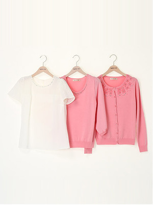 NEWビジュー付カーデトリプルアンサンブル(3点セット)