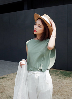 ユニークノースリーブTシャツ・全3色・b42731