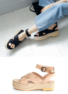 クロスストラップジュートサンダル