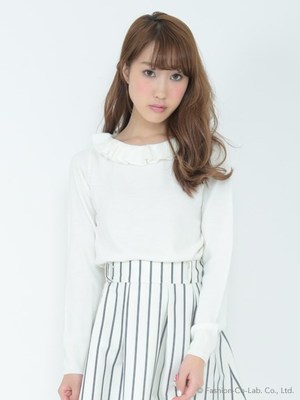 フリルカラ―ニットプルオーバー