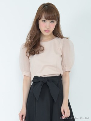 オーガンジースリーブブラウス