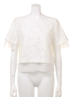 FRAY I.D (フレイアイディー)  カットジャガードブラウス