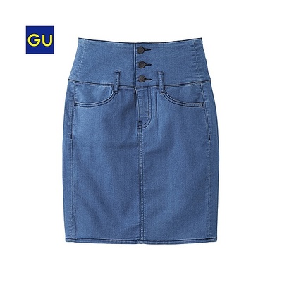 (GU)ハイウエストデニムスカートA