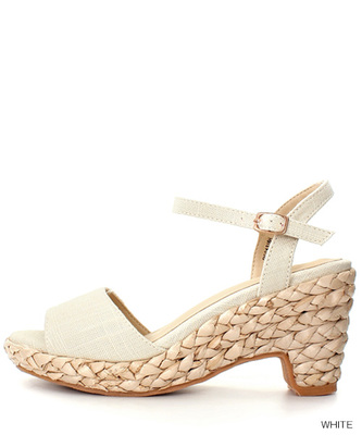 ワンストラップストローヒールサンダル