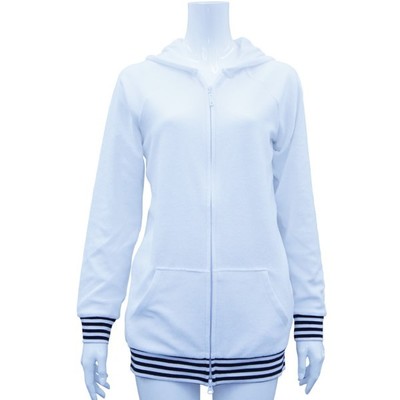 リブボーダーパイルパーカー