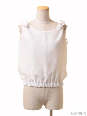 ショルダーリボンブラウス