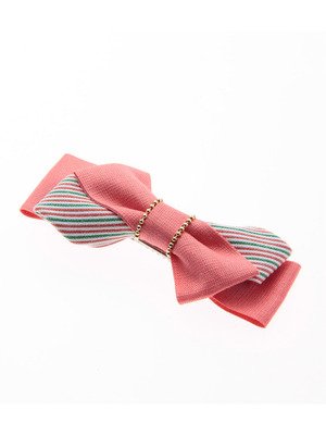 ボーダーダブルリボンクリップ