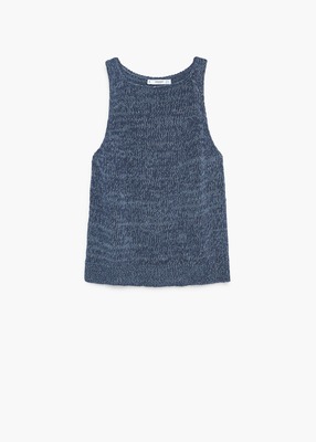 コットン混クロップドトップ