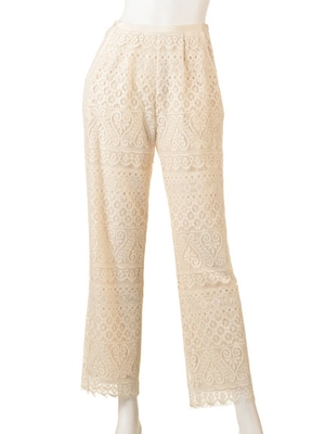 レースワイドパンツ/Lily Brown
