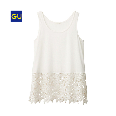 レースヘムタンクトップ