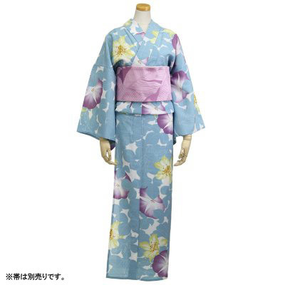 【撫松庵】ゆかた 百合朝顔(水色)