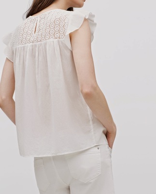 ZARA フリル付きクロシェットトップス