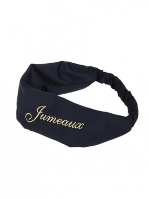 ロゴ刺繍入りサテンヘアバンド/F i.n.t