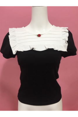 ヨークフリルローズモチーフトップス