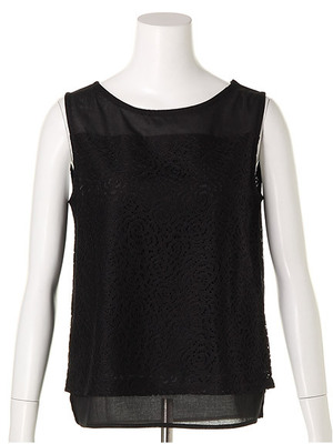 レースコンビシフォンブラウス