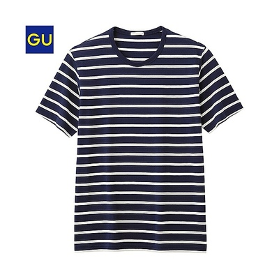 GU ボーダーＴ（マイクロボーダー・半袖）