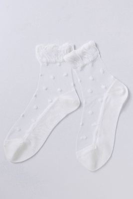 接触冷感トップフリルシースルーソックス