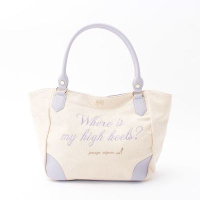 ロゴ&ハイヒール刺しゅうキャンバストートバッグ